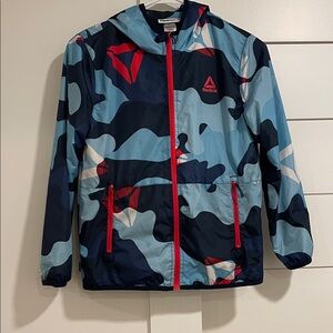 Reebok Blue Camo Jacket with Red Accents